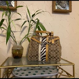 Coach Madeline zebra tote